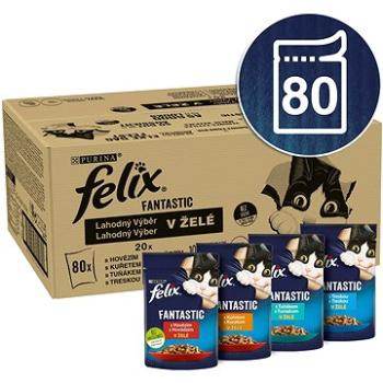 Felix Fantastic s hovězím, kuřetem, tuňákem a treskou v želé  80 x 85 g (8445290408839)