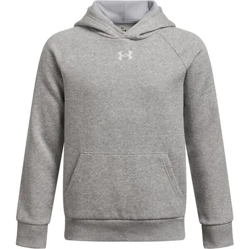Under Armour RIVAL FLEECE HOODIE Chlapecká mikina, šedá, velikost M