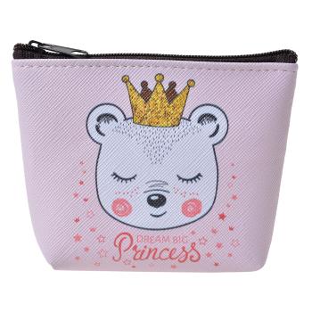 Růžová malá peněženka / taštička s medvídkem Princess - 10*8 cm JZWA0153