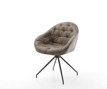 Otočná židle Gaio-Flex taupe vintage křížová podnož zúžená