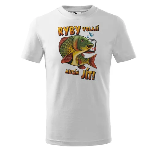 Tričko Ryby volají - dětské (Velikost: 110, Barva trička: Bílá)