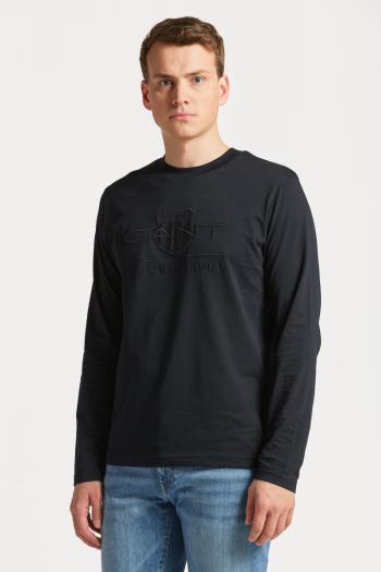 TRIČKO GANT REG TONAL SHIELD LS T-SHIRT BLACK