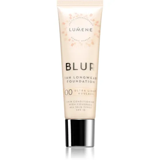 Lumene Blur 16h Longwear dlouhotrvající make-up SPF 15 odstín 00 Ultra Light (Warm) 30 ml