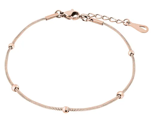 Troli Růžově pozlacený řetízek na nohu s kuličkami Hádek