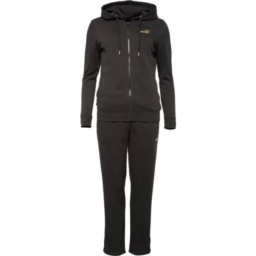 Puma METALIC HOODED SWEAT SUIT FL Dámská tepláková souprava, černá, velikost
