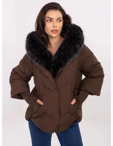 Hnědá zimní bunda s odnímatelnou kožešinou