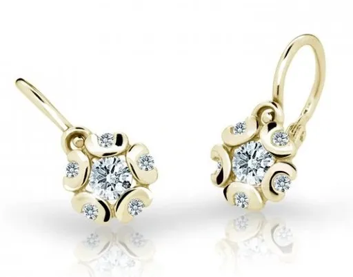 Cutie Jewellery Zlaté dětské náušnice C2178-10-X-1 bílá