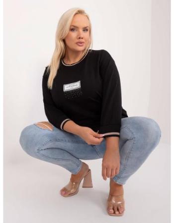 Dámská halenka s 3/4 rukávy plus size černá 