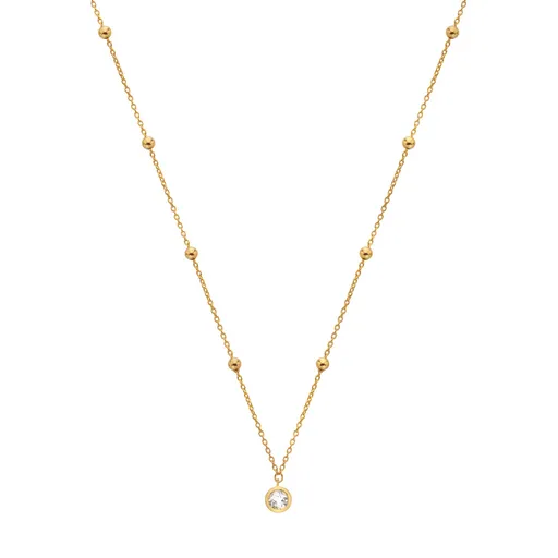 Hot Diamonds Jemný pozlacený náhrdelník s topazem a diamantem Gemstones DN196