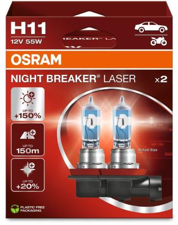 Autóizzó OSRAM H11 Night Breaker Laser Next Generation +150%, 2 db