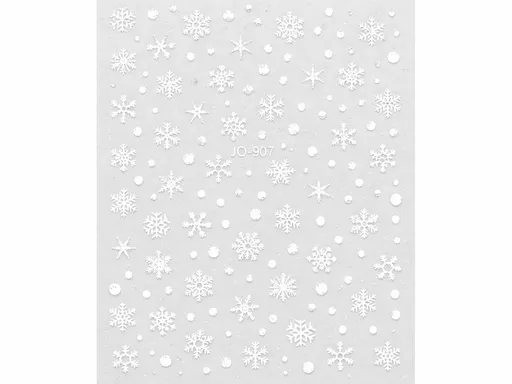 Samolepky na nehty - Sněhové vločky bílé JO-907