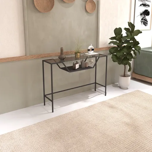 Konzolový stolek Lala - Black, Smoked Glass