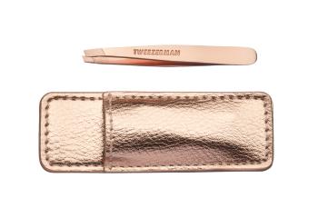 Tweezerman Mini SLANT pinzeta Rose Gold s cestovním pouzdrem