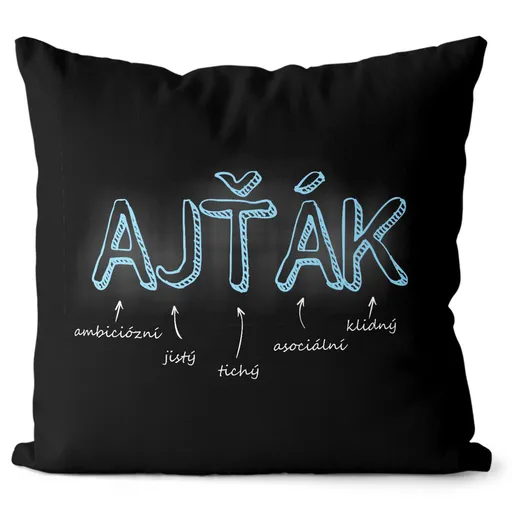 Polštářek Ajťák vlastnosti (Velikost: 55 x 55 cm)