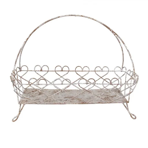 Šedý kovový vintage podnos  La Roque s patinou - 50*24*41 cm 6Y5618