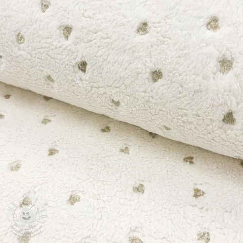 Kabátovina TEDDY Tossed hearts gold