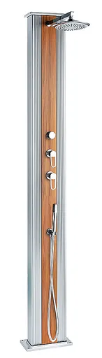 Hanscraft Solární sprcha DADA PIU s ruční sprchou (imitace dřeva / inox)