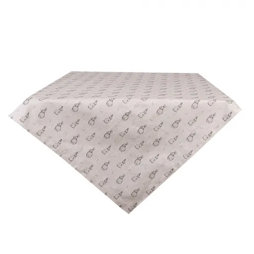 Béžový bavlněný ubrus s králíčkem Bunny Buddies - 100*100 cm BNS01