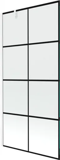 MEXEN/S Next vanová zástěna FIX 90x150, černý dekor, bílá 895-090-000-00-77-20