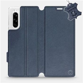 Flip pouzdro na mobil Sony Xperia 5 - Modré - kožené -   Blue Leather (5903516058365)