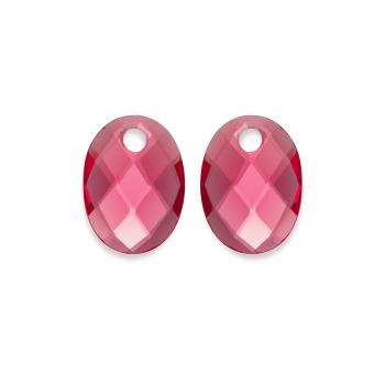 Sparkling Jewels Oválné přívěsky na náušnice z fuchsiového křemene EAGEM51-MO