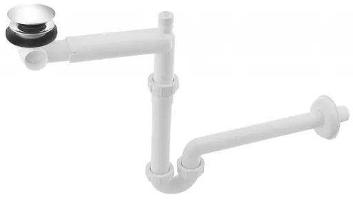 Bruckner URBINO umyvadlový sifon šetřící místo, click-clack výpust, DN32, chrom 151.133.0