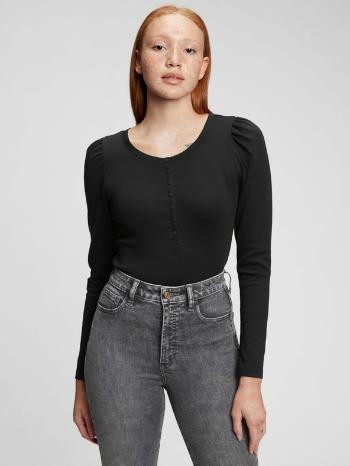 GAP Modern Henley Long Triko Černá