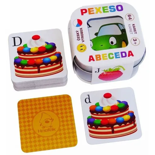 Pexeso Abeceda 64 karet v plechové krabičce