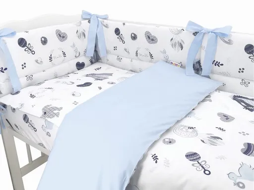 Baby Nellys 3-dílná sada Mantinel s povlečením, New Love Baby, modrá