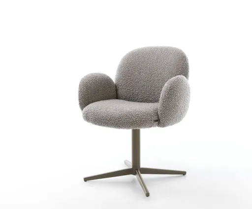 Jídelní židle Nube-Flex s područkami bouclé stříbrno-šedá