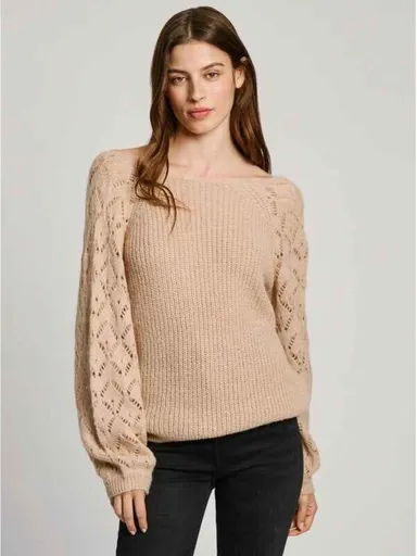 Pepe Jeans dámský béžový svetr PL702219833 XS