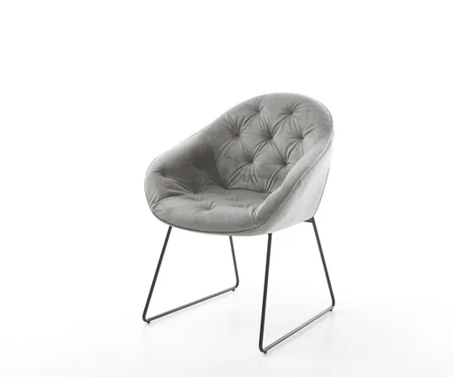 Jídelní židle Gaio-Flex šedá samet černá tenká podnož