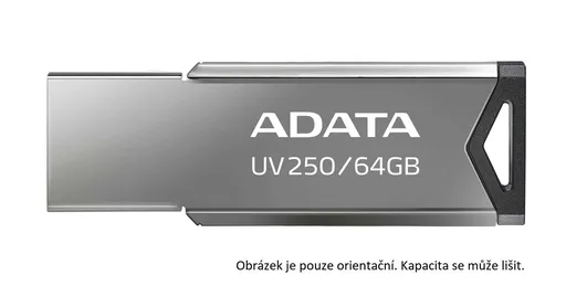ADATA Flash Disk 32GB UV250, USB 2.0 Dash Drive, tmavě stříbrná
