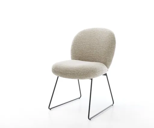 Jídelní židle Nube-Flex látka Měkký béžová tenká podnož černá