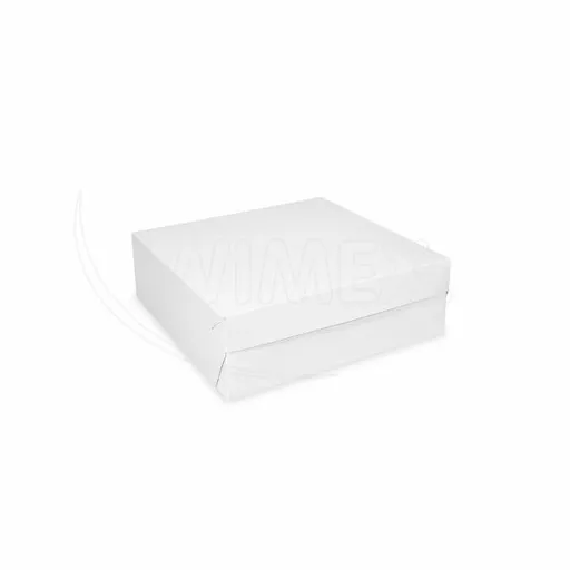 WIMEX s.r.o. Krabice na dort (PAP) bílá 18 x 18 x 9 cm [50 ks]