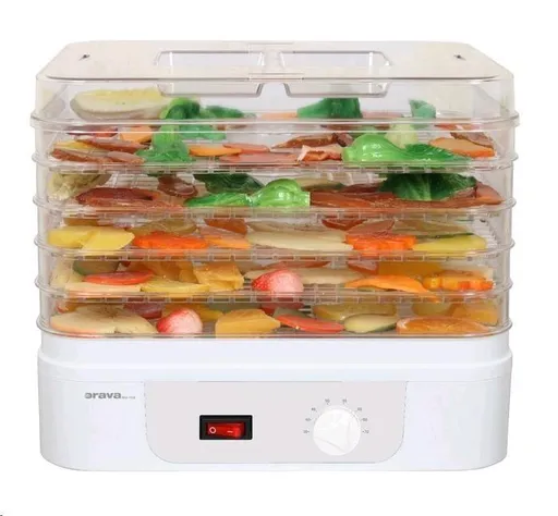 Orava SU-102 sušička ovoce a zeleniny, 230 W, 5 roštů, 55 dB, regulace teploty, bílá