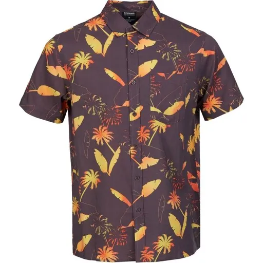 FUNDANGO CHASE Pánské košile s krátkým rukávem, vínová, velikost