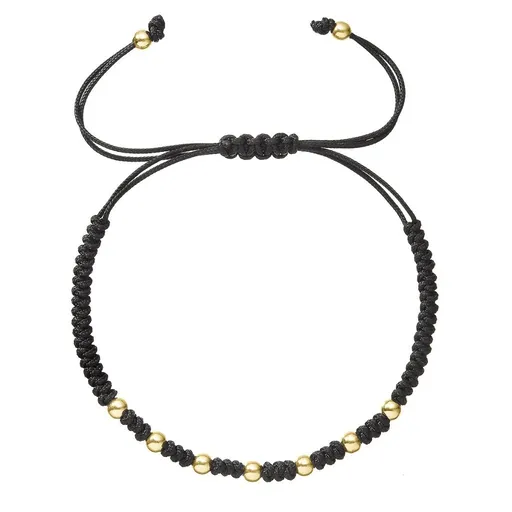 Evolution Group - Pavona Exkluzivní černý kabala náramek se zlatými kuličkami 93T00101 black