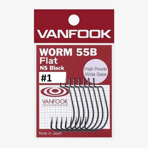 Vanfook Offsetové háčky Worm 55B Flat - 1 8ks,Vanfook Offsetové háčky Worm 55B Flat - 1 8ks