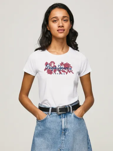 Pepe Jeans dámské bílé tričko PL505436800 XS