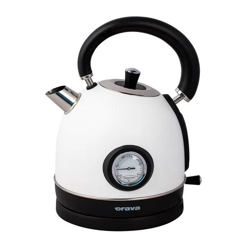 Orava Retro konvice s analogovým teploměrem, bílá