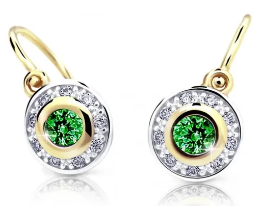 Cutie Jewellery Třpytivé dětské bicolor náušnice C2400-10-X-1 zelená