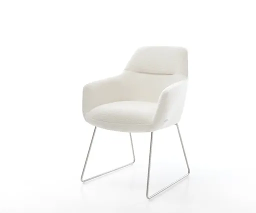 Jídelní židle Pejo-Flex bouclé měkký béžová tenká podnož