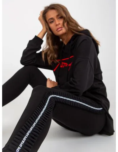 Dámské legíny s nápisy na bocích LINA černé