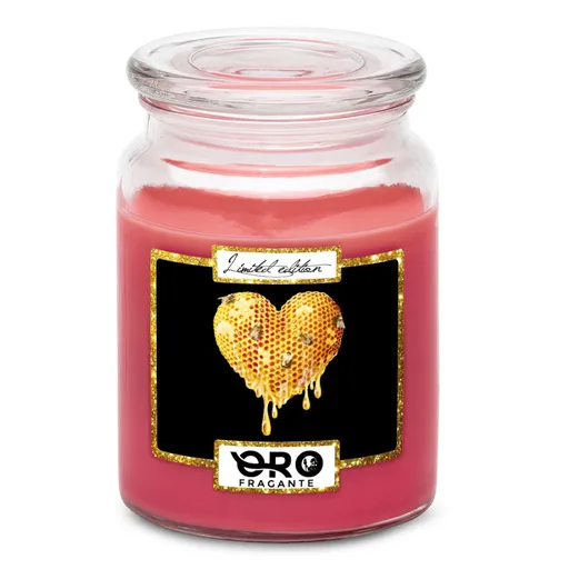 Svíčka Srdce z plástve (Vůně svíčky: Višně v čokoládě)