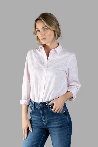 KOŠILE GANT REG POPLIN STRIPED SHIRT LIGHT PINK