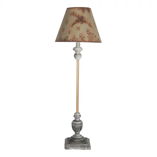 Šedo-zelená antik kovová stolní lampa Nikka - Ø 24*72 cm/E27/ 1*60W 5LMC0044