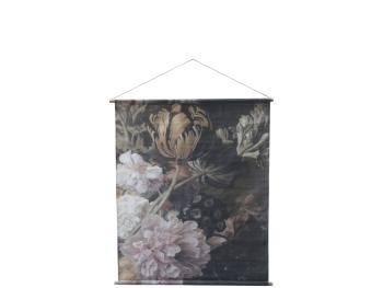 Nástěnná vintage mapa s květy Floral print V - 124*145cm 22019800 (22198-00)