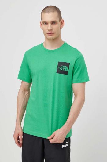 Bavlněné tričko The North Face M S/S Fine Tee zelená barva, s potiskem, NF0A87NDPO81