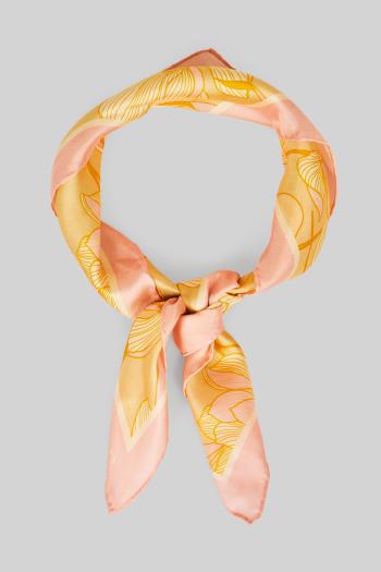 ŠÁTEK GANT MAGNOLIA PRINT SILK SCARF DUSTY YELLOW